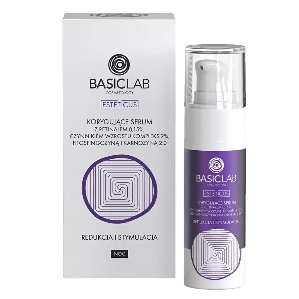 Korygujące serum z retinalem 0,15% - Redukcja i Stymulacja | BasicLab