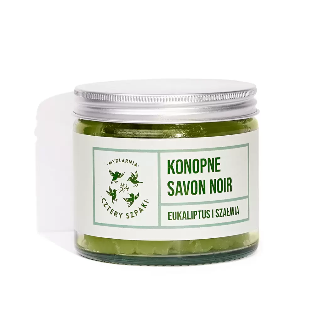 Mydło konopne Savon Noir - Eukaliptus i Szałwia | Cztery Szpaki