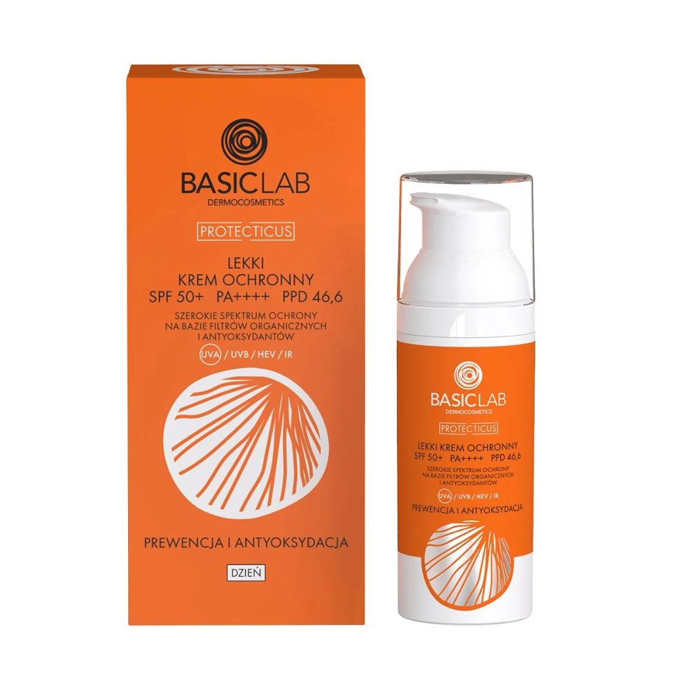 Lekki krem ochronny SPF50+ Prewencja i Antyoksydacja | BasicLab