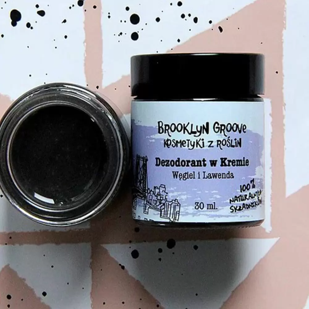 Naturalny dezodorant w kremie - Lawenda i Węgiel z Trawą Cytrynową | Brooklyn Groove