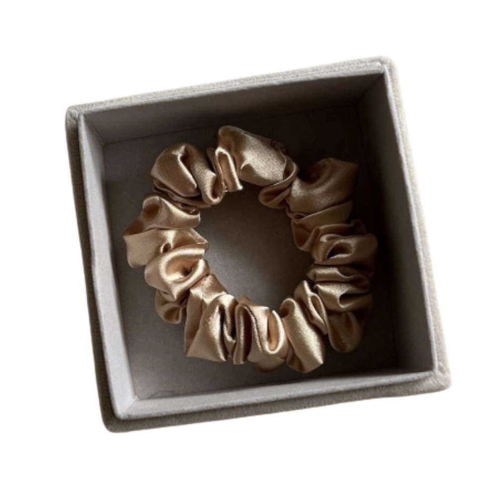 Scrunchie satynowa mini - Złoto | BoMoye