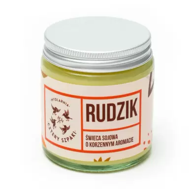 Naturalna korzenna świeca sojowa Rudzik | Cztery Szpaki