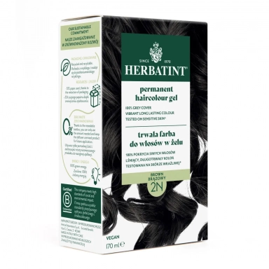 Farba do włosów 2N BRĄZOWY seria NATURALNA | Herbatint