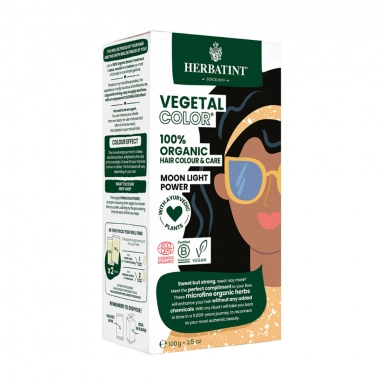 Farba do Włosów Vegetal Color 100% ORGANIC Moonlight Power- Intensywny Czarny | Herbatint