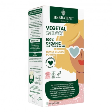 Farba do włosów Vegetal Color 100% ORGANIC Honey Blonde Power - Miodowy Blond | Herbatint