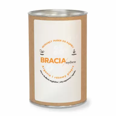 Musujący puder do kąpieli Argania i różowy pieprz | Bracia Mydlarze