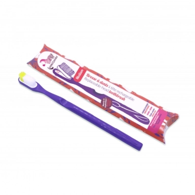 Szczoteczka do zębów z bioplastiku - Violet (włosie średnie) | Lamazuna